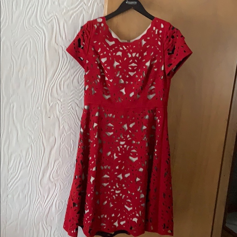 Moulinette Soeurs laser cut cocktail dress